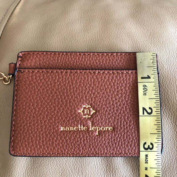 Nanette Lepore NOW Brown 2 Pockets ID Card Holder With Key Chain - Picture 13 of 14